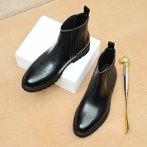 Botas Cortas de Punta Puntiaguda, Botines de Cuero Genuino Hechos a Mano de Alta Calidad, Zapatos Oxford Modernos para Hombre, Ideales para Oficina y Trabajo - Product Image 4