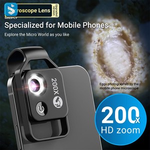 <span class=keywords><strong>Objectif</strong></span> de microscope à grossissement 200X pour <span class=keywords><strong>objectif</strong></span> d'appareil photo de téléphone, <span class=keywords><strong>objectif</strong></span> macro portable pour téléphone mobile - Product Image 3