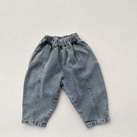 Celana Jeans Anak Musim Semi dan Gugur, Celana Denim Longgar untuk Bayi Laki-laki, Celana Kasual Modis untuk Anak-anak