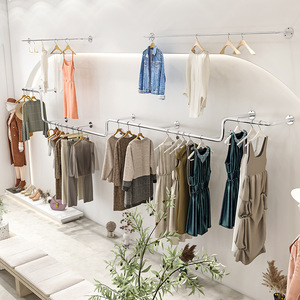 Tùy chỉnh thép không gỉ treo tường quần áo cửa hàng kệ trưng bày kệ - Product Image 4