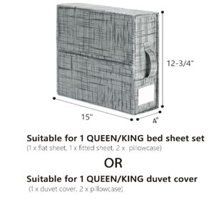 Juego de 4 Organizadores de Sábanas Rectangulares Plegables con Tela Oxford, Diseño Moderno y Lujoso para Almacenamiento de Ropa de Cama en el Armario - Product Image 4