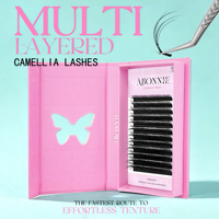 ABONNIE Extensions de cils 5D Wild Double-layer Camellia LB LC LJ Russian Volume Fans Fluffy Camellia Multi Layer Lash Extension