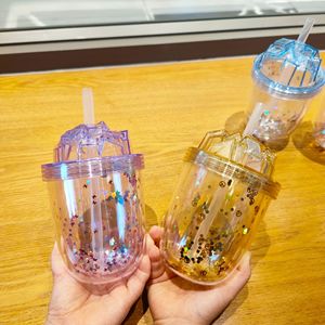 Yafchi Reusable Plastic Drinkware 400Ml With Straw For Students Gift - Product Image 1