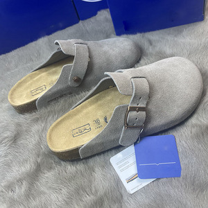 Sandali piatti da esterno Birkentock di alta qualità <span class=keywords><strong>in</strong></span> vera <span class=keywords><strong>pelle</strong></span>, zoccoli Bostonees, ciabatte di design con pelliccia per uomo e <span class=keywords><strong>donna</strong></span> - Product Image 2