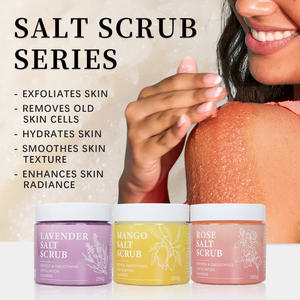 Série de gommages au sel à marque privée : hydratation, nettoyage et exfoliation – Trois senteurs : lavande, rose, mangue - Product Image 1