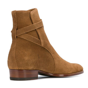 Bottes Homme Chelseas en <span class=keywords><strong>Cuir</strong></span> Véritable Mat à Bout Pointu et Boucles Britanniques - Product Image 4