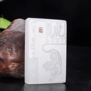 บลูส์ขายส่งโลโก้ที่กำหนดเองสร้อยคอ<span class=keywords><strong>ราศี</strong></span>หยกสี่เหลี่ยมธรรมชาติจี้<span class=keywords><strong>ราศี</strong></span>สัตว์จีนสำหรับเครื่องประดับฮวงจุ้ย - Product Image 4