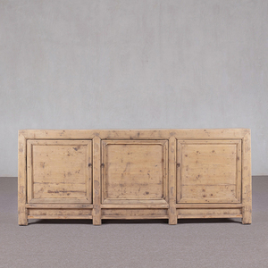Buffet en bois brut non poli de style antique, credenza rustique en bois massif fabriquée à la main pour la décoration intérieure de la maison et des gîtes - Product Image 1