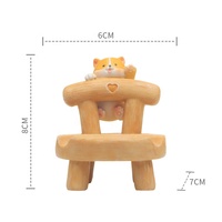Dessin animé chaton chiot tabouret support de téléphone portable chaise de bureau Mini Compact Micro paysage résine artisanat ornements décoratifs