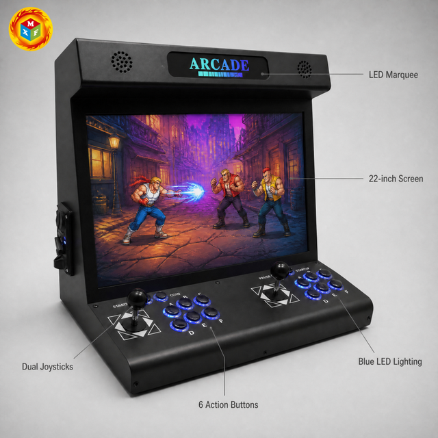 `Retro Bartop Arcade Cabinet 2 Players Joystick Button Arcade Game Machine Home Desktop Video Game Console for Game Store`