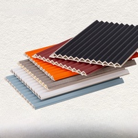 Panel dinding serat bambu kayu PVC berbentuk segitiga, panel dinding kayu ramah lingkungan tanpa cat, panel dinding pasang sendiri
