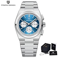 Pagani Design PD-1761 2025 Nouveau Vk63 Montre chronographe à quartz pour homme, élégante, saphir, acier inoxydable, étanche, sport, 20 bars