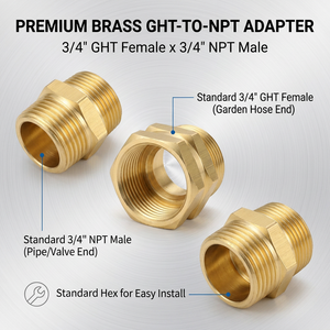 Adaptateur de <span class=keywords><strong>tuyau</strong></span> <span class=keywords><strong>d</strong></span>'<span class=keywords><strong>arrosage</strong></span> fileté en laiton 3/4 GHT femelle vers 3/4 NPT mâle, <span class=keywords><strong>raccord</strong></span> robuste pour <span class=keywords><strong>tuyau</strong></span> <span class=keywords><strong>d</strong></span>'<span class=keywords><strong>arrosage</strong></span> - Product Image 2
