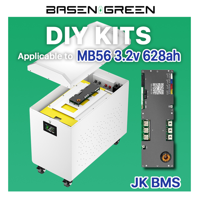 Basengreen DIY Home Energy Storage System 16s 628Ah MB56 Battery Box 51.2v Rechargeable Lifepo4 Prismatic Lithium Ion 33kWh CE