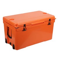 Glacière rotomoulée moderne de 75 L grande capacité avec roues, couleur personnalisable, isolée en PE, étanche et réutilisable pour canettes et boissons