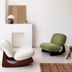 <span class=keywords><strong>Sedia</strong></span> a Dondolo Vintage in Stile Nordico per Casa e Ufficio, Struttura in Legno con Tessuto in PU, Arredo Confortevole per la Casa - Product Image 1