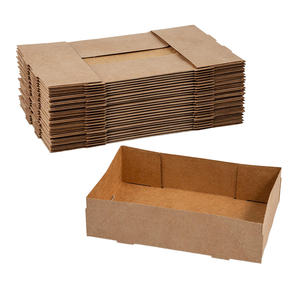 Boîte d'expédition alimentaire personnalisée avec logo imprimé, en carton ondulé recyclé écologique, plateau alimentaire pliable en papier kraft, vente en gros - Product Image 1