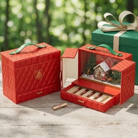 Boîtes rigides écologiques de luxe pour coffret cadeau de Noël, emballage créatif double ouverture pour cosmétiques, rouges à lèvres, cadeaux de mariage, vides