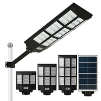 Lampadaire LED solaire intégré avec détecteur de mouvement 100W 200W 300W, étanche IP65, éclairage extérieur pour poteaux routiers en ABS, certifié CE