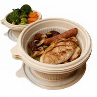 Bol à soupe biodégradable en amidon de maïs blanc ECOLIFE, résistant aux hautes températures, anti-fuite, pour plats à emporter, camping, salade de fruits