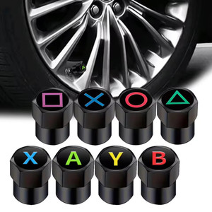 Bouchons de valve de pneu de voiture avec logo époxy, cache-poussière universel pour voitures, motos, vélos, en caoutchouc, sans chambre à air, type American Mouth - Product Image 1