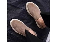 Chaussures Homme Tendance à Enfiler en Daim Végétalien Respirant à Semelle Épaisse avec Logo Personnalisé du Fabricant, Taille 44 Europe
