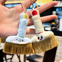 Porte-clés en peluche brosse de dessin animé mignon, série Fête des Bateaux-Dragons, pour chasser la mauvaise chance, breloque de sac idéale, cadeau de vacances pour étudiants