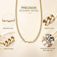 Collier cubain personnalisé en acier inoxydable de 8 mm et 24 pouces, plaqué or PVD, fabricant de bijoux OEM ODM, collier cubain