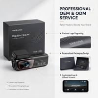 Kamera Dash Cam 2K+1080P WiFi Kontrol Aplikasi Pemantau Parkir 24 Jam 2 Lensa Kendaraan Mobil Black Box DVR Kamera Depan dan Belakang Mini