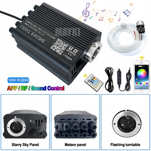 Kit d'éclairage LED 18W RGBW à fibres optiques pour plafond étoilé, avec télécommande, pour voiture et plafond de maison - Product Image 2