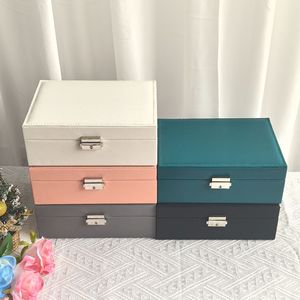 Boîte à <span class=keywords><strong>bijoux</strong></span> rectangulaire grande capacité multi-couches <span class=keywords><strong>pour</strong></span> boucles d'oreilles, colliers, bagues, en cuir PU, organisateur de rangement et d'exposition de <span class=keywords><strong>bijoux</strong></span> amovible - Product Image 5