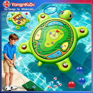 Jeu aquatique interactif gonflable 3-en-1 en PVC en forme de tortue pour le golf et le lancer, idéal pour la piscine – Vente en gros personnalisée pour l'été et la plage - Product Image 1