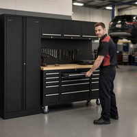 Armoires à outils de garage mobiles robustes pour atelier, en acier laminé à froid, OEM, chariot à outils modulaire, poste de travail combiné