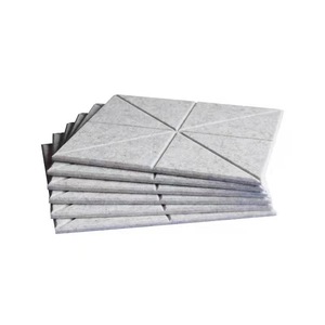 12pcs 9英寸现代设计聚酯隔音板客厅和工作室自粘隔音墙板 - Product Image 2