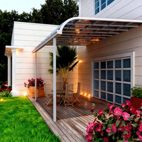 Toldo Plano de Aleación de Aluminio de Lujo, Resistente a la Lluvia, Manual, Duradero, Resistente al Viento, con Características de Estilo Arquitectónico Minimalista, Moderno para el Hogar