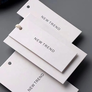 Sang trọng cardstock chết cắt hình dạng sản phẩm logo <span class=keywords><strong>in</strong></span> may mặc treo tag giấy quần áo tùy chỉnh hangtag nhãn - Product Image 2