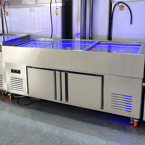 Có thể điều chỉnh đôi-nhiệt độ thép không gỉ tự phục vụ mở bảng không khí salad hiển thị nhà bếp thiết bị làm lạnh Tủ đông - Product Image 2