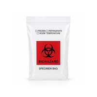 Sac de prélèvement LDPE 6x9 pouces 2 mil avec panneau d'avertissement rouge, pochette pour échantillons congelés, pour la pathologie, les maisons de retraite, l'expédition, la pharmacie, la vente en gros et l'OEM