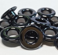 Grommet dua bagian berlapis kain ramah lingkungan warna gunmetal untuk tas, sepatu, kulit, kanvas, aksesoris perangkat keras
