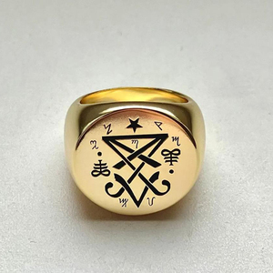 Anello in Acciaio Inossidabile R706, Simbolo Occulto di Lucifero, Amuleto per Stregoneria, Simbolo di Conoscenza e Libertà, Gioiello Talismano - Product Image 1