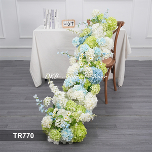 DKB Factory Wholesale Custom Artificial Silk Rose Flower Aisle <b>Table</b> Runner Row Garland for Wedding Arrangement Decoration - Product Image 3
