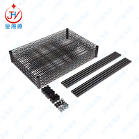 Étagère robuste noire à roulettes pour garage, étagère en fil d'acier à 4 niveaux, chariot de rangement pour supermarché et entrepôt