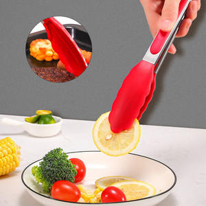 Pince de cuisine en silicone et acier inoxydable, antidérapante, pour barbecue, salade, grillades et accessoires de cuisine - Product Image 3
