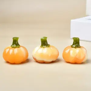 Venta al por Mayor de Calizitas Amarillas Naturales Talladas en Forma de Calabaza, Artesanía de Cristal, Calizitas Amarillas en Forma de Calabaza para Halloween - Product Image 5