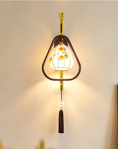 Lámpara de Pared Estilo Dinastía Song, Aplique con Pantalla de Tela de Estilo Chino Moderno, Iluminación Zen Minimalista para Decoración de Dormitorio y Sala de Estar - Product Image 1