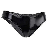 S-3XL 웨트룩 PVC 크로치리스 오픈 크로치 브리프 샤이니 PU 레더 비키니 쇼츠 타이즈 섹시 탕가 클럽웨어 여성 속옷 팬티
