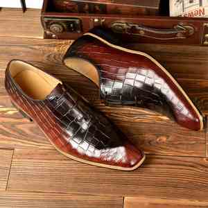 รองเท้าหนังวัวสไตล์อังกฤษสำหรับผู้ชายรองเท้าหนังแบบสลิปออนสำหรับนักธุรกิจชายรองเท้าหนังลำลอง1 1 1 - Product Image 3