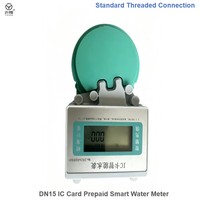 Anti-Corrosion DN15 Brass Prepaid Water Meter IC Card Smart Valve Control Intelligent R250 Flow Meters for Residential Use