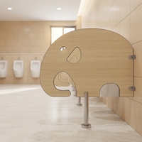 Paravent de toilettes moderne pour enfants, motif éléphant, imperméable et antibactérien, pour salle de bain de maternelle