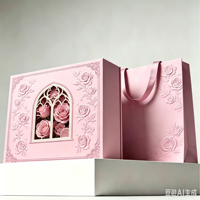Boîte cadeau en papier rigide avec logo personnalisé, embossage de fleurs de luxe, fermeture magnétique, boîte cadeau en papier pour parfum